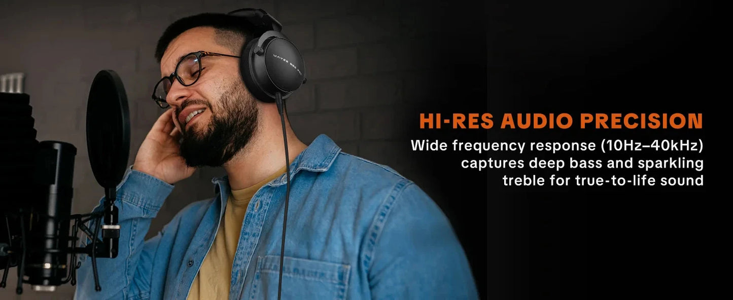 Talomen TOP W550X Over-Ear Wired Headphones with 50mm Drivers, Deep Bass, Detachable Cable & Built-in Microphone – Gaming, DJ, Studio & Office Headset