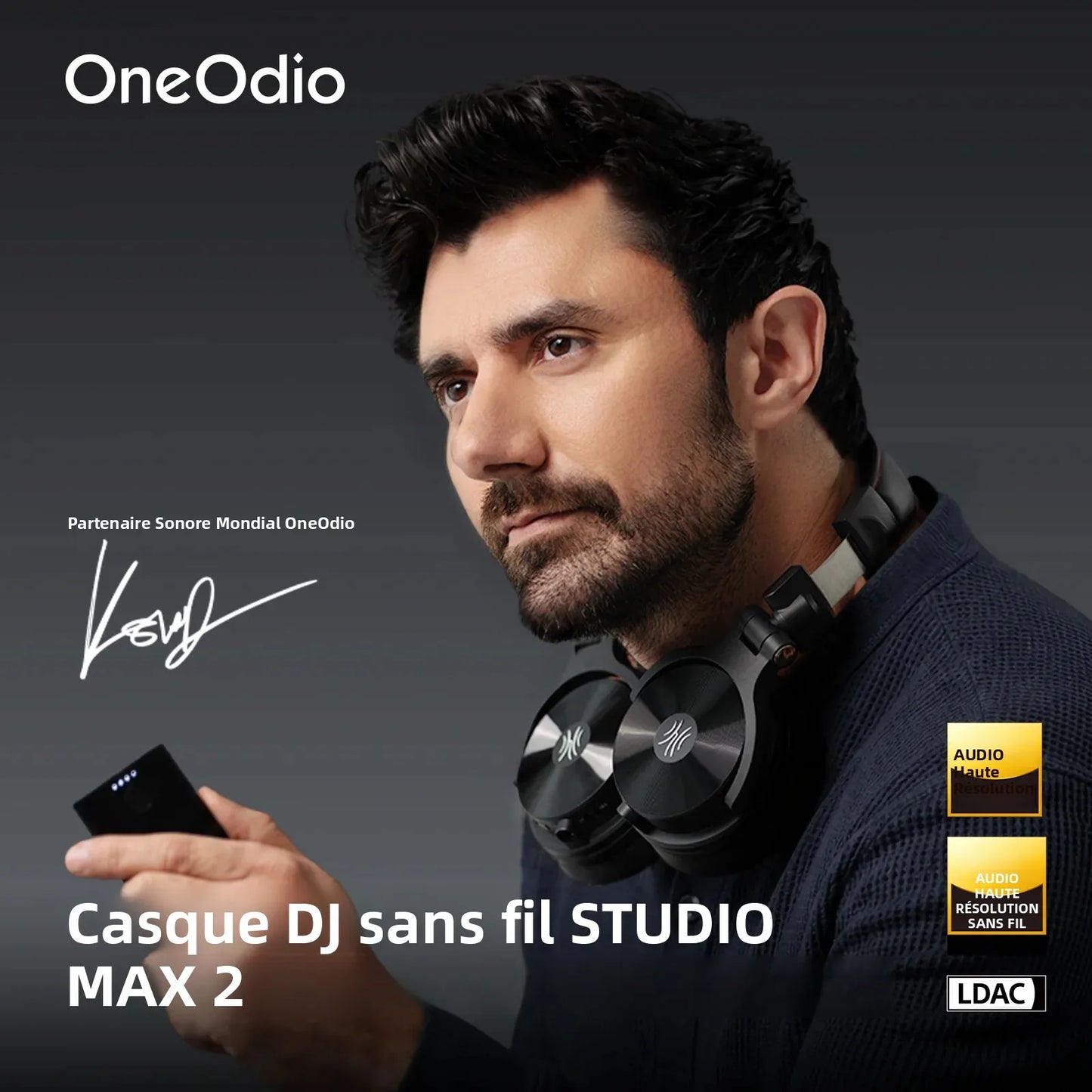 OneOdio Studio Max Wireless DJ Headphones Bluetooth 6.0 – 9ms Ultra Low Latency, Hi-Res LDAC Studio Monitor Over-Ear Headset with Microphone