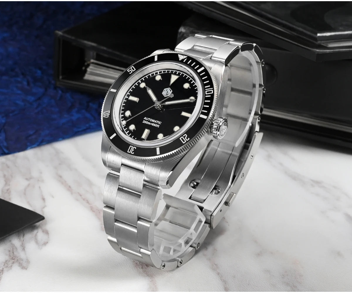 San Martin Vintage 38mm 6200 Diver Watch New Upgraded for Men Luxury NH35 Automatic Mechanical Sapphire Waterproof 200m Relojes