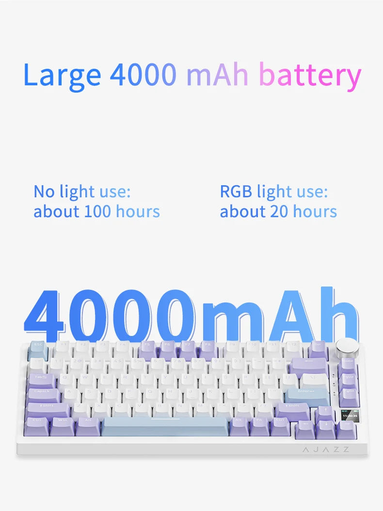 AJAZZ AK820 Pro Wireless Mechanical Gaming Keyboard Tri-Mode RGB Hot-Swappable 82-Key Compact Keyboard for PC, Mac & Laptop