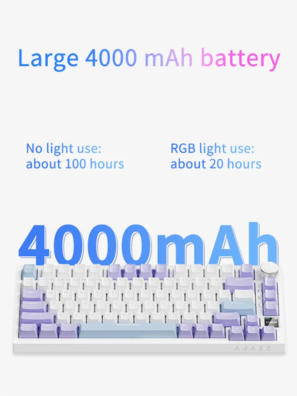 AJAZZ AK820 Pro Wireless Mechanical Gaming Keyboard Tri-Mode RGB Hot-Swappable 82-Key Compact Keyboard for PC, Mac & Laptop