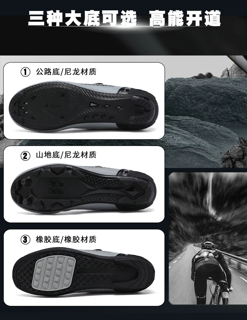 Zapatillas de ciclismo unisex nuevas, profesionales, ligeras, de lujo, originales, de carretera, de goma, para MTB, de competición, de moda, para bicicleta urbana y deportes callejeros