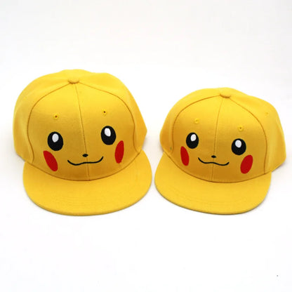Cartoon Pikachu Cosplay Baseball Hat with Ears Cute Pokemon Baseball Cap for Adults Kids Costume Party Gift