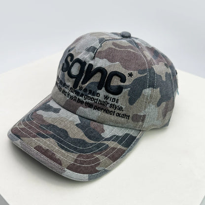 Casquettes de baseball unisexes de style américain, brodées de lettres CAMO, respirantes, style hip-hop, à visière, polyvalentes, tendance