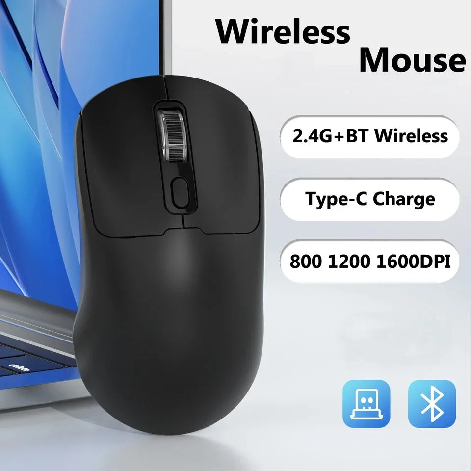 Ποντίκι Bluetooth 5.4 2.4G, ασύρματο ποντίκι διπλής λειτουργίας, αθόρυβο ποντίκι, επαναφορτιζόμενο gaming ποντίκι για PC, υπολογιστή, laptop και Macbook