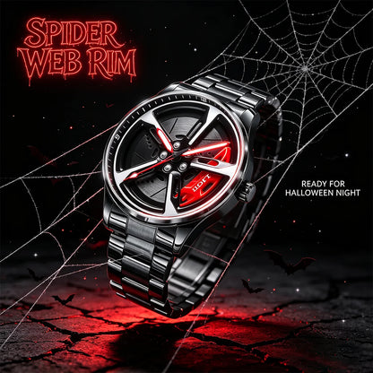 Montre pour homme de luxe LIGE – Modèle à cadran rotatif, étanche, en acier inoxydable, avec affichage lumineux – Idée cadeau pour homme (Halloween)