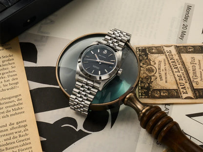 Baltany S4102 Business Man Automatic Mechanical Wristwatch 36mm Linen Dial Engine Turned Bezel NH35 Luxury Dress Watch For Man