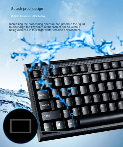 Q9 Wired USB Keyboard 104-Key Business Office Keyboard for Desktop & Laptop, Full-Size Wired USB Keyboard for Home, Office & Windows/Mac