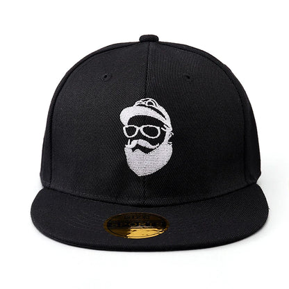 Uncle Beard Baseball Cap, Fashionable Flat-Brim Hip-Hop Hat for Men and Women, Adjustable Size, Suitable for All Seasons, Outdoor Casual Sun Hat, Embroidered Classic Character Design, Street Dance Hat, Suitable for Daily Casu