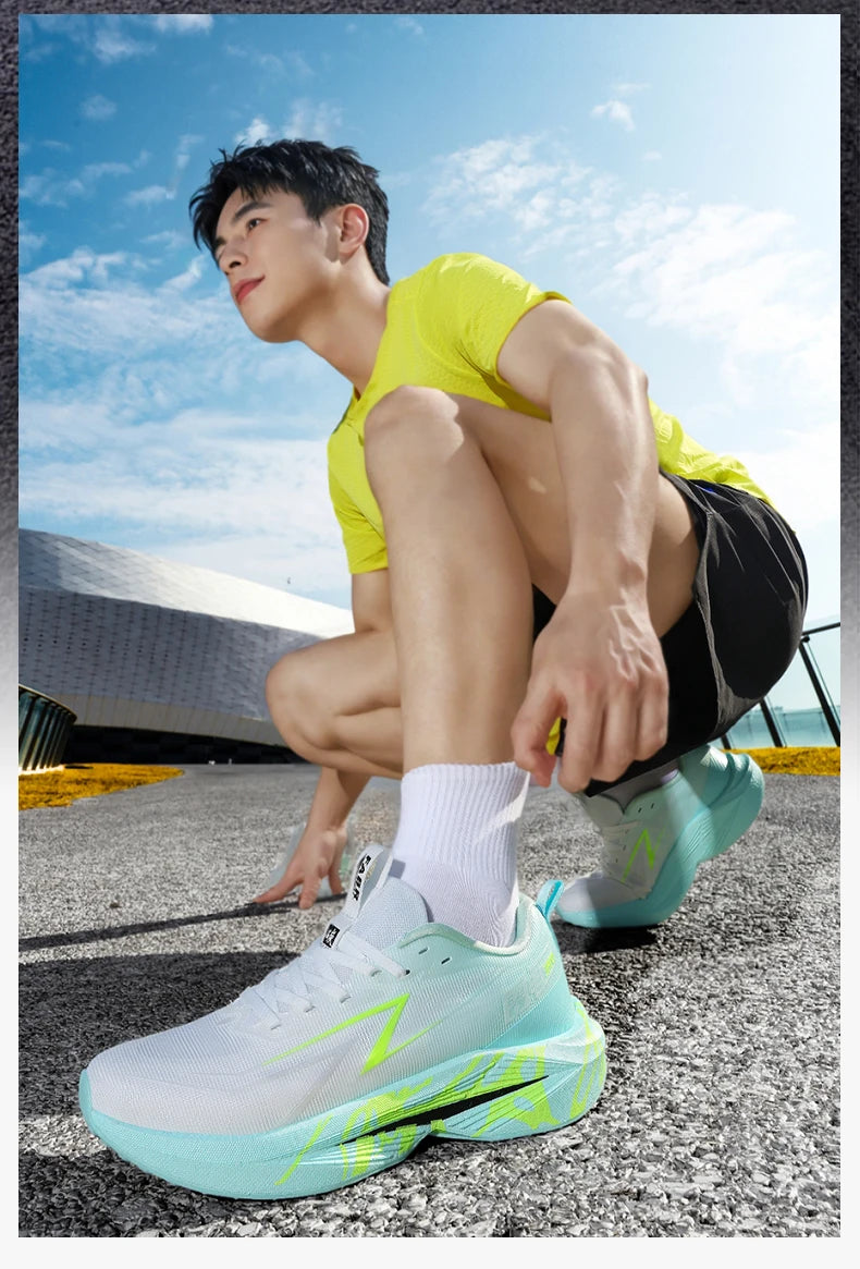 Scarpe da corsa da uomo Marathon, scarpe sportive specializzate, traspiranti, leggere, da donna, antiscivolo, con soletta in carbonio, comode sneakers