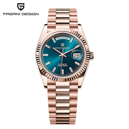 PAGANI DESIGN Luxury Men Watch Sapphire mirror Luminous Stainless Steel Watch Week Date Mechanical Waterproof ST16 Man watch