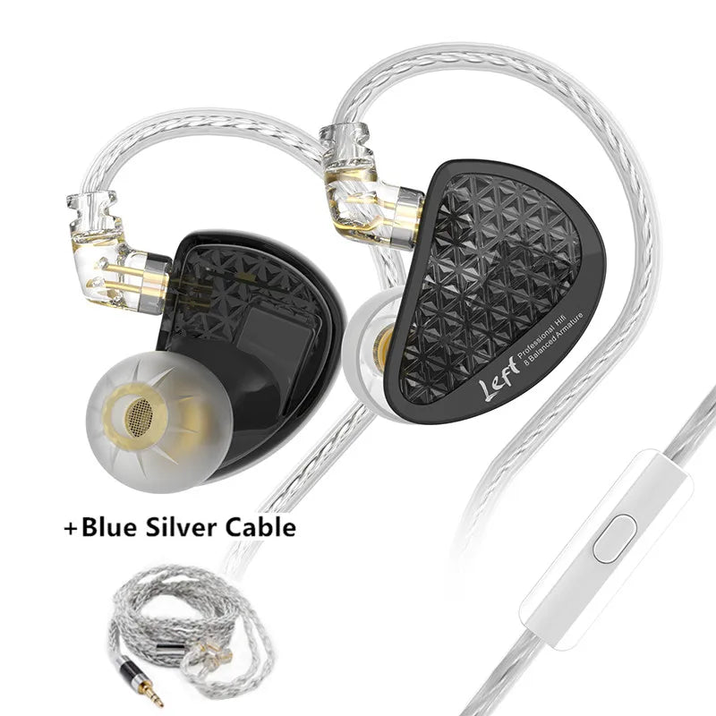 KZ AS16 Pro 16BA Balanced Armature In Ear Earphones HiFi Monitor Headphones with Detachable Cable Noise Cancelling Earbuds