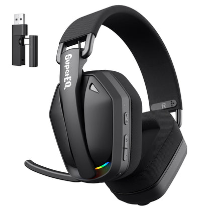 EKSA G19BT Tri-Mode Wireless Gaming Headset – Bluetooth 5.4, 2.4GHz Low Latency Gaming Headphones with Microphone for PC, PS5, Xbox