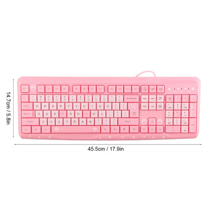 104 Keys USB Wired Keyboard Ultra Thin Cute Cartoon Ergonomic Computer Keyboard Plug and Play for Home PC Laptops