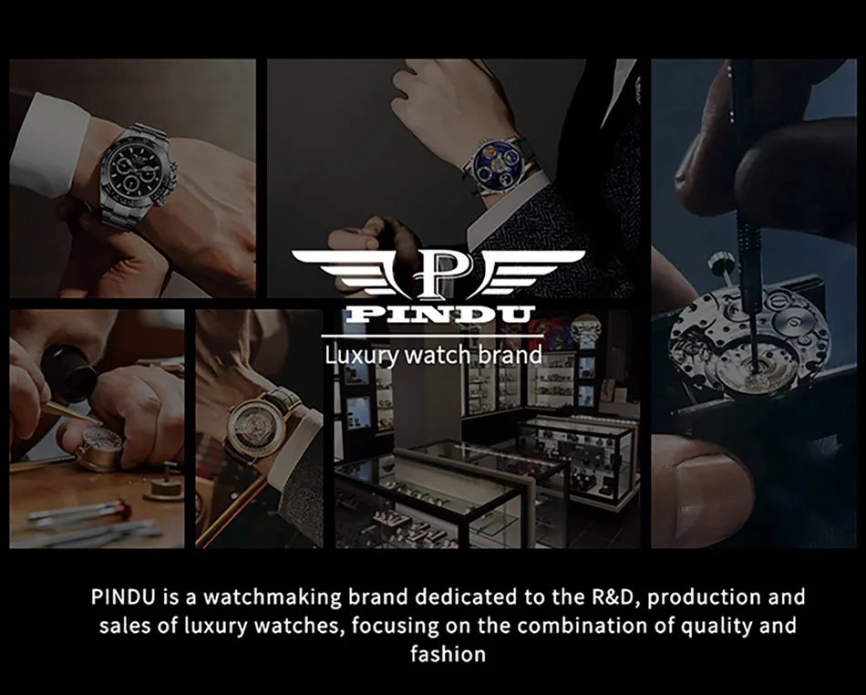 2025 PINDU New Panda Series National Treasure Symbol Men Mechanical Watch Rotating Crystal Ball 45.5MM Wristwatches Men M2791B