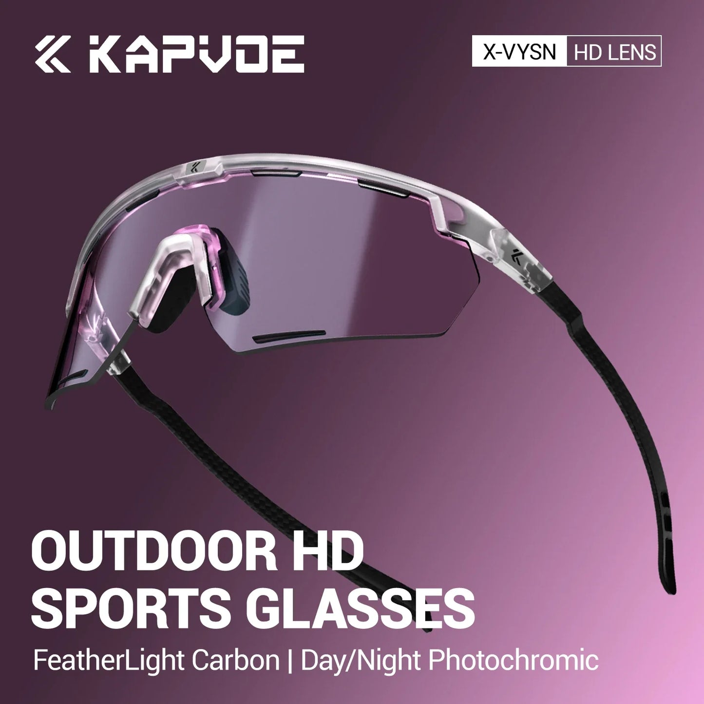 Kapvoe Real Carbon Fiber Cycling Glasses Sunglasses for Men Lightweight Photochromic UV400 MTB Bike Bicycle Sports Eyewear