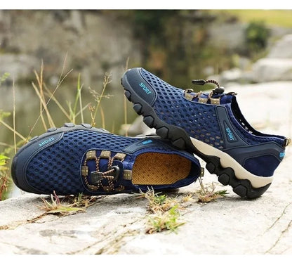 Chaussures de sport en maille pour homme, été : chaussures de mode pour l'alpinisme, respirantes, légères, antidérapantes, pour le plein air, les voyages, la course à pied et le quotidien