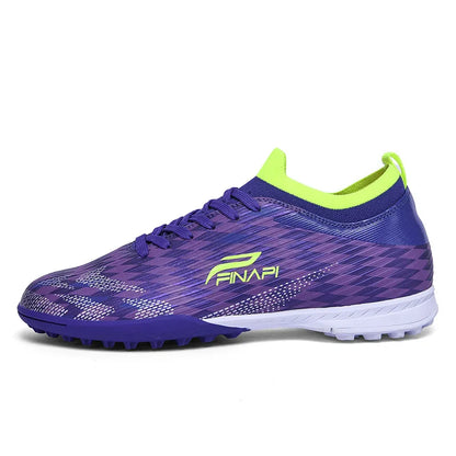 Ghete de fotbal pentru bărbați, de înaltă calitate, crampoane pentru meci, model popular pentru interior și exterior, teren cu iarbă, futsal, ghete high-top antiderapante