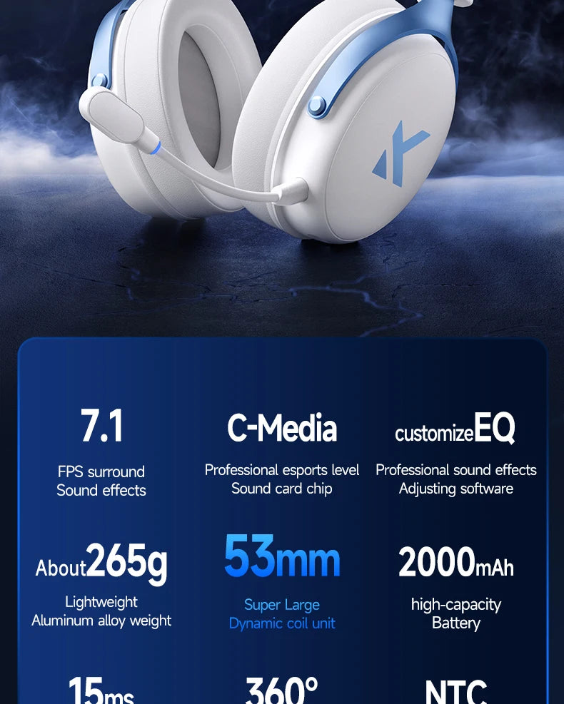 MCHOSE V9 Pro Electronic Sports Headset Three Mode Game USB Wireless 7.1 Channel Surround Sound Portable Headset with Microphone