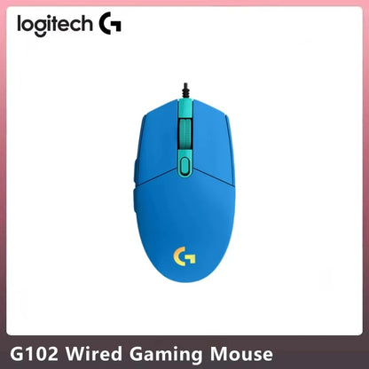 Logitech G102 G203 Wired Gaming Mouse 8200 DPI RGB Backlit Mouse with 2.1M USB Cable, Precision PC Gaming Mouse for Laptop & Office