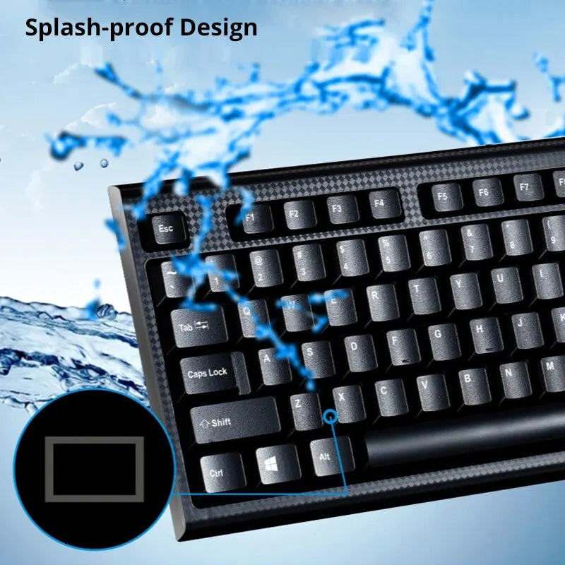 Q9 Wired USB Keyboard 104-Key Business Office Keyboard for Desktop & Laptop, Full-Size Wired USB Keyboard for Home, Office & Windows/Mac