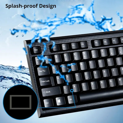 Q9 Wired USB Keyboard 104-Key Business Office Keyboard for Desktop & Laptop, Full-Size Wired USB Keyboard for Home, Office & Windows/Mac