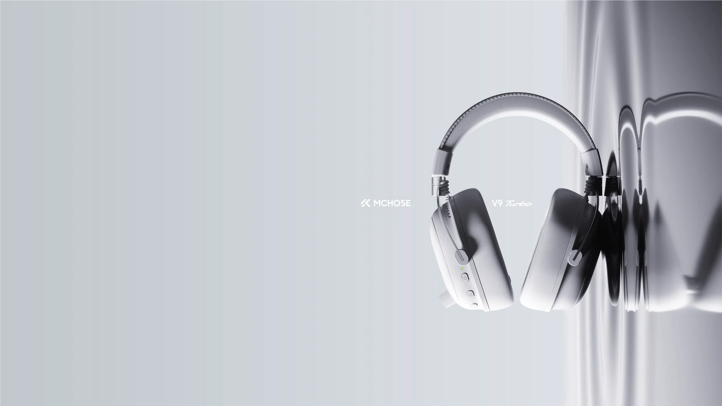 MCHOSE V9 Turbo Wireless Gaming Headset 7.1 Surround Sound RGB Esports Headphones with 60mm Drivers, Noise Cancelling Mic & Charging Base