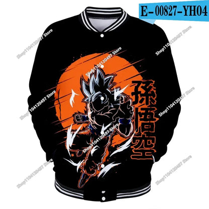Dragon Ball Goku Kanji Symbol Men Zipper Hoodie Cartoon Japan Anime Women Sweatshirt 2025 New Fashion Children Jackets Coat, produit gaming premium Fraquane