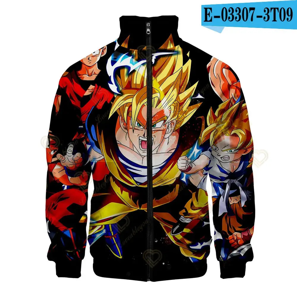 Dragon Ball 3D Print Zipper Hoodie Cool Fashion Men/Women/Kids Long Sleeve Hoodies Sweatshirt Casual Cosplay Jacket Clothes, Produit gaming premium Fraquane