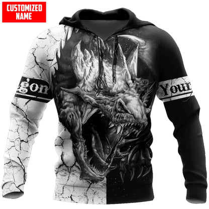 Personalized Dragon Tattoo Black White 3D All Over Printed Fashion Men's Hoodie Unisex zipper Hoodie Casual Tracksuits KJ984