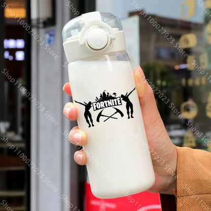 Copo Fortnite de 400ML e 18CM com Palhinha para Adultos, Rapazes e Raparigas, Copo de Água Giro com Desenhos Animados para Estudantes, Garrafa de Água Portátil Resistente a Quedas, Ideal para Oferta