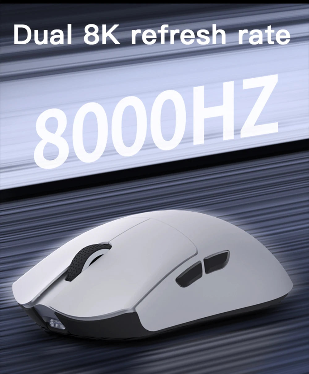 Souris gaming sans fil Darmoshark M3 V2 Tri-Mode 8K, capteur PAW3395, 26K DPI – Souris gaming ultra-légère pour PC et ordinateur portable
