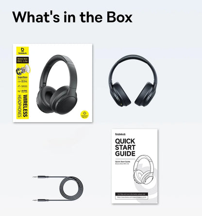 Auriculares inalámbricos Bluetooth 5.3 circumaurales Baseus – Diafragma HiFi de 40mm, auriculares plegables con 70H de reproducción y audio espacial