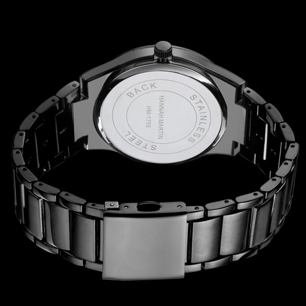 Zegarek męski Hannah Martin, koperta ze stali nierdzewnej, mechanizm kwarcowy, tarcza o średnicy 41 mm, styl biznesowy, z funkcją kalendarza (imitacja)