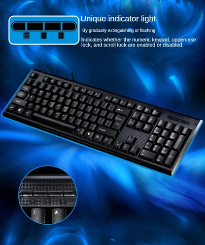Q9 Wired USB Keyboard 104-Key Business Office Keyboard for Desktop & Laptop, Full-Size Wired USB Keyboard for Home, Office & Windows/Mac
