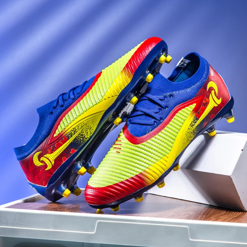 Męskie buty piłkarskie do sportu na świeżym powietrzu dla chłopców, z długimi kolcami, antypoślizgowe, oddychające, do meczów i treningów, buty piłkarskie dla dorosłych, wygodne
