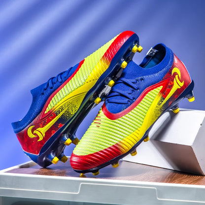 Męskie buty piłkarskie do sportu na świeżym powietrzu dla chłopców, z długimi kolcami, antypoślizgowe, oddychające, do meczów i treningów, buty piłkarskie dla dorosłych, wygodne