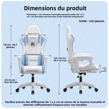 AOLIVIYA Gaming Reclining Chair Ergonomic Office Chair with Footrest, Adjustable Swivel Computer Chair, Racing Style E-Sports Gaming Seat