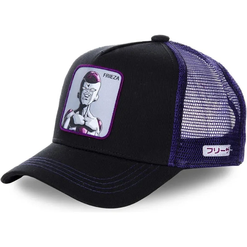 Cappellino da viaggio estivo Dragon Ball Buu Goku per uomo, con visiera, ricamo, stile hip-hop, visiera parasole, regolabile, in rete, tipo "trucker"