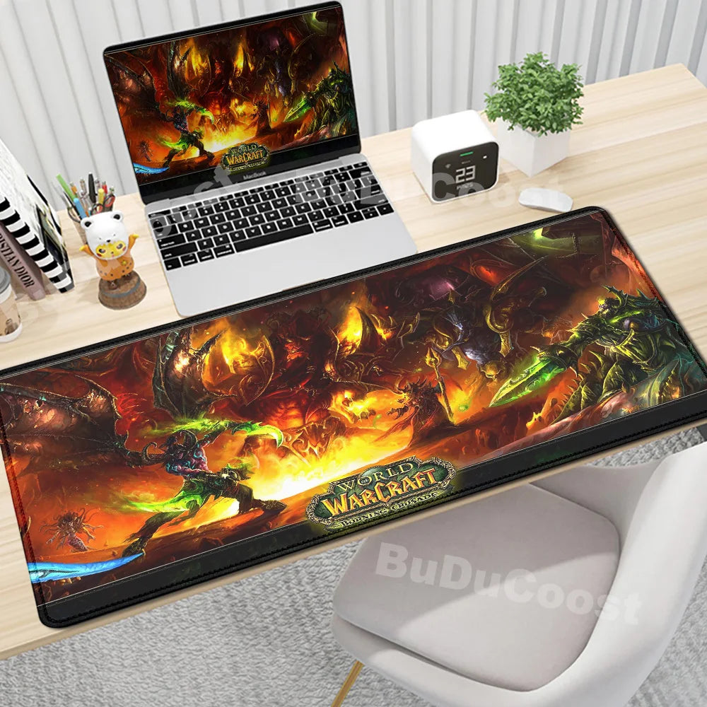 Anime World of Warcraft Deskmat Gaming Mouse Pad Computer Accessories XXL Lock Edge keyboard Mice carpet Gamer Mause Office Mats