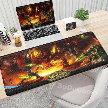 Anime World of Warcraft Deskmat Gaming Mouse Pad Computer Accessories XXL Lock Edge keyboard Mice carpet Gamer Mause Office Mats