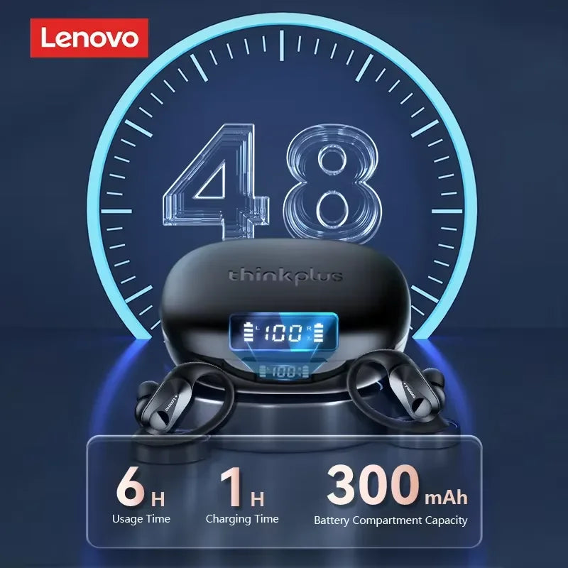 Lenovo LP75 TWS Bluetooth 5.3 Wireless Earphones – LED Display, Noise Reduction, Waterproof True Wireless Earbuds with Microphone & Deep Bass Sound