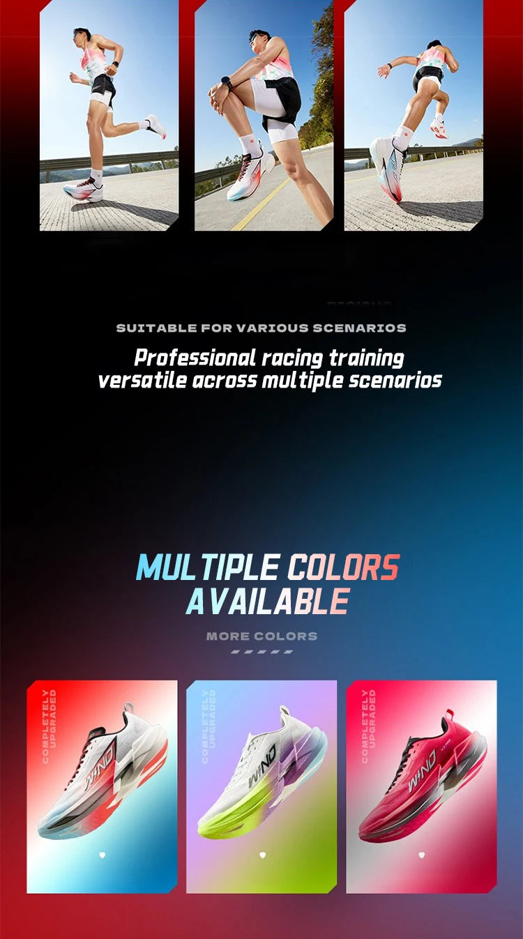 QIAODAN WIND 4PRO Chaussures de marathon à semelle en carbone pour homme - Baskets de course professionnelles - Chaussures de sport de course à pied respirantes QDB023262291