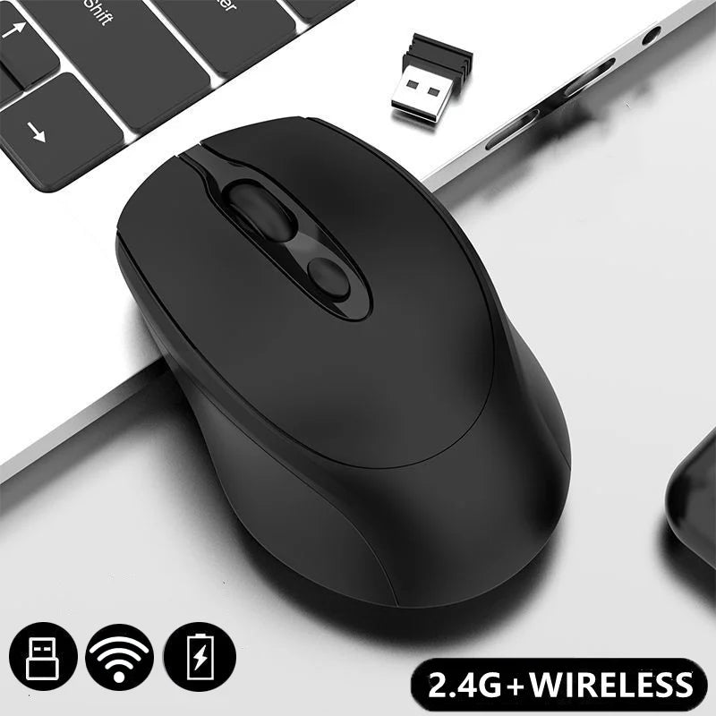 MissionFit Bluetooth Wireless Mouse Rechargeable 2.4G Silent Wireless Mouse for PC, Laptop, MacBook & Tablet with Adjustable DPI