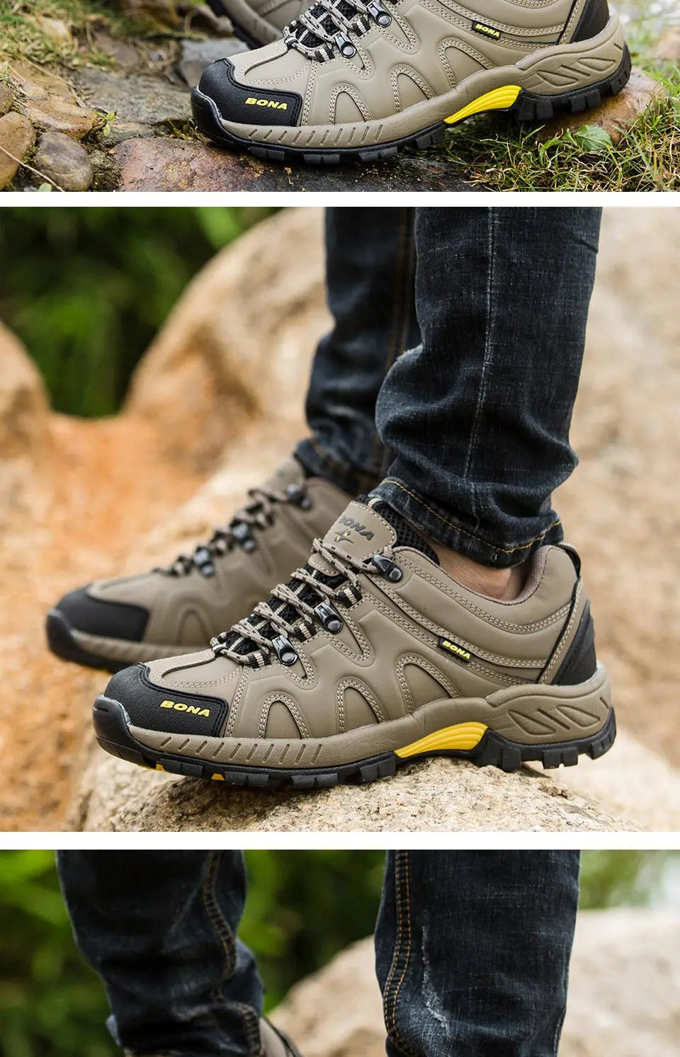 BONA novi klasični stil muške planinarske cipele na vezanje, muške sportske cipele za outdoor trčanje, trekking tenisice