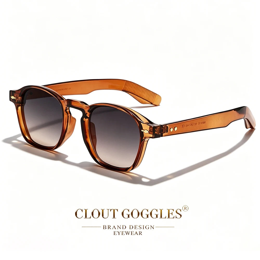 CLOUT GOGGLES Fashion Personality Rivet Sunglasses Women Men Square Frame Outdoor Travel Ultraviolet Protection Sun Glasses
