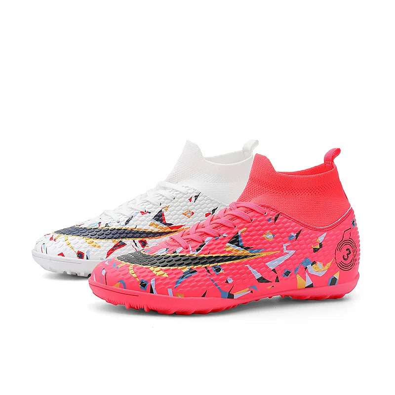 Professional Soccer Shoes Men Outdoor High-Top Sports Football Boots Boots Ag/Fg Long Spikes Artificial Grass Training Match
