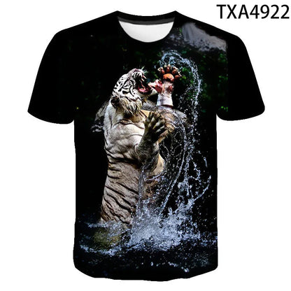 2020 New Tiger 3D T Shirt Men Women Children Summer Fashion Short Sleeve Printed Animal T-Shirt Cool Tops Tees Boy Girl Clothing