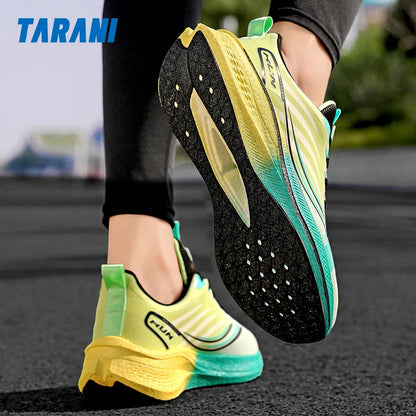 Men's Cushioning Running Shoes with Carbon Plate Marathon Women Lightweight Casual Sneakers for Jogging Workout Fitness Exercise