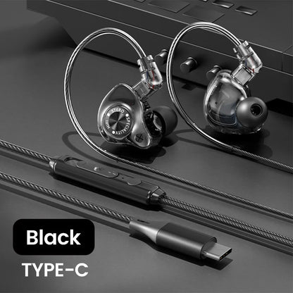 Original 15D Super Bass In-Ear Headphones with Mic – Type-C & 3.5mm AUX Wired Gaming Earphones, Noise Cancelling HiFi Deep Bass Headset for iPhone & Android